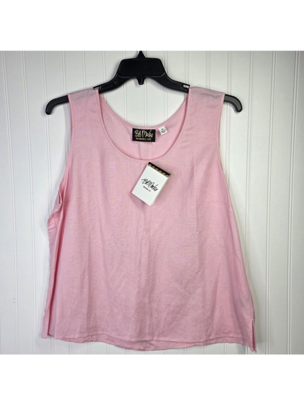Bob Mackie Wearable Art Jacket Tank Set Womens XL Pink Linen Cutout Cottagecore - Picture 15 of 16